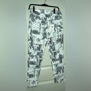 Kensie Pants Monochrome Graphic Print Pants Navy blue & White